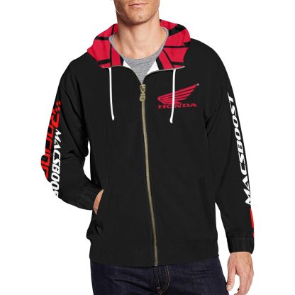 MACSBOOST HOODIE Red Wing Hood Men's All Over Print Full Zip Hoodie (Model H14) - Image 3