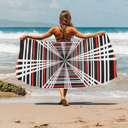 Tesla-plaid sand resistant Beach Towel - Image 2