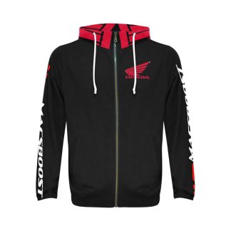 MACSBOOST HOODIE Red Wing Hood Men's All Over Print Full Zip Hoodie (Model H14)