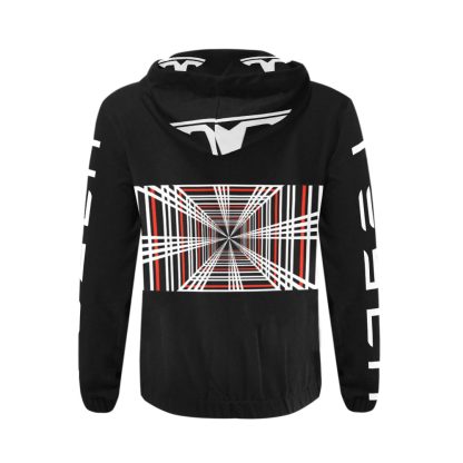 Tesla Plaid Hoodie - Sleeve Print Men's All Over Print Full Zip Hoodie (Model H14) - Image 2