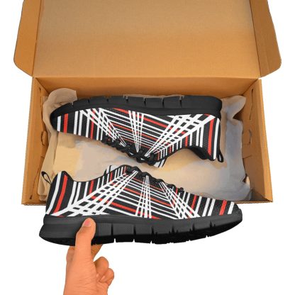 Tesla Plaid Shoes Men's Breathable Sneakers (Model 055) (Two Shoes With Different Printing) - Image 6