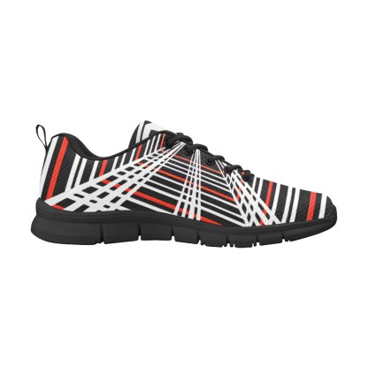 Tesla Plaid Shoes Men's Breathable Sneakers (Model 055) (Two Shoes With Different Printing) - Image 3
