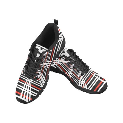 Tesla Plaid Shoes Men's Breathable Sneakers (Model 055) (Two Shoes With Different Printing) - Image 5