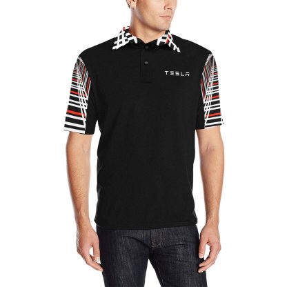 Tesla Plaid Polo Shirt 3 Men's All Over Print Polo Shirt (Model T55)