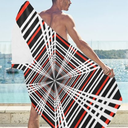 Tesla-plaid sand resistant Beach Towel - Image 3