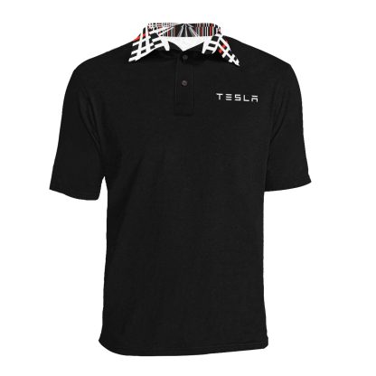 Tesla Plaid Polo Shirt 2 Men's All Over Print Polo Shirt (Model T55) - Image 3