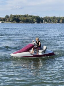 enjoying lake norman on the kawi sc 650