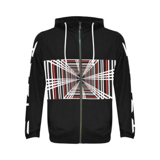 Tesla Plaid Hoodie - Sleeve Print Men's All Over Print Full Zip Hoodie (Model H14)