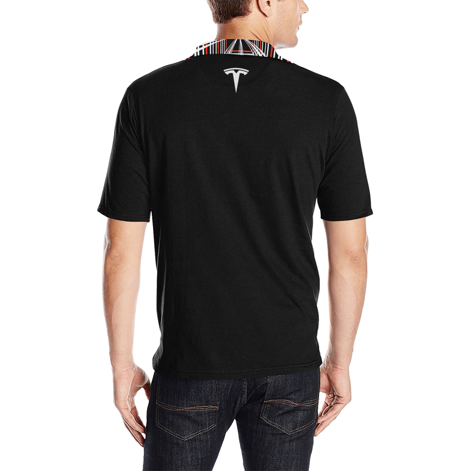 Tesla Plaid Polo Shirt 2 Men's All Over Print Polo Shirt (Model T55) - Image 2