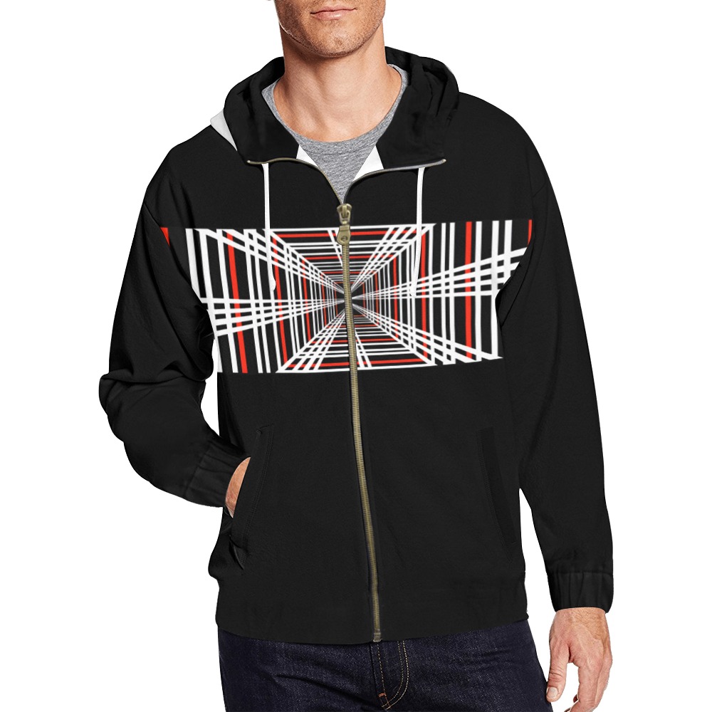 Tesla Plaid Hoodie 2 Men's All Over Print Full Zip Hoodie (Model H14) - Image 3