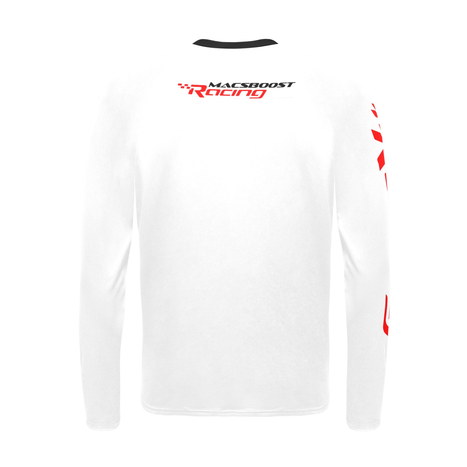 MACSBOOST Racing Swim Shirt - White /red/black Men's Long Sleeve Swim Shirt (Model S39) - Image 4